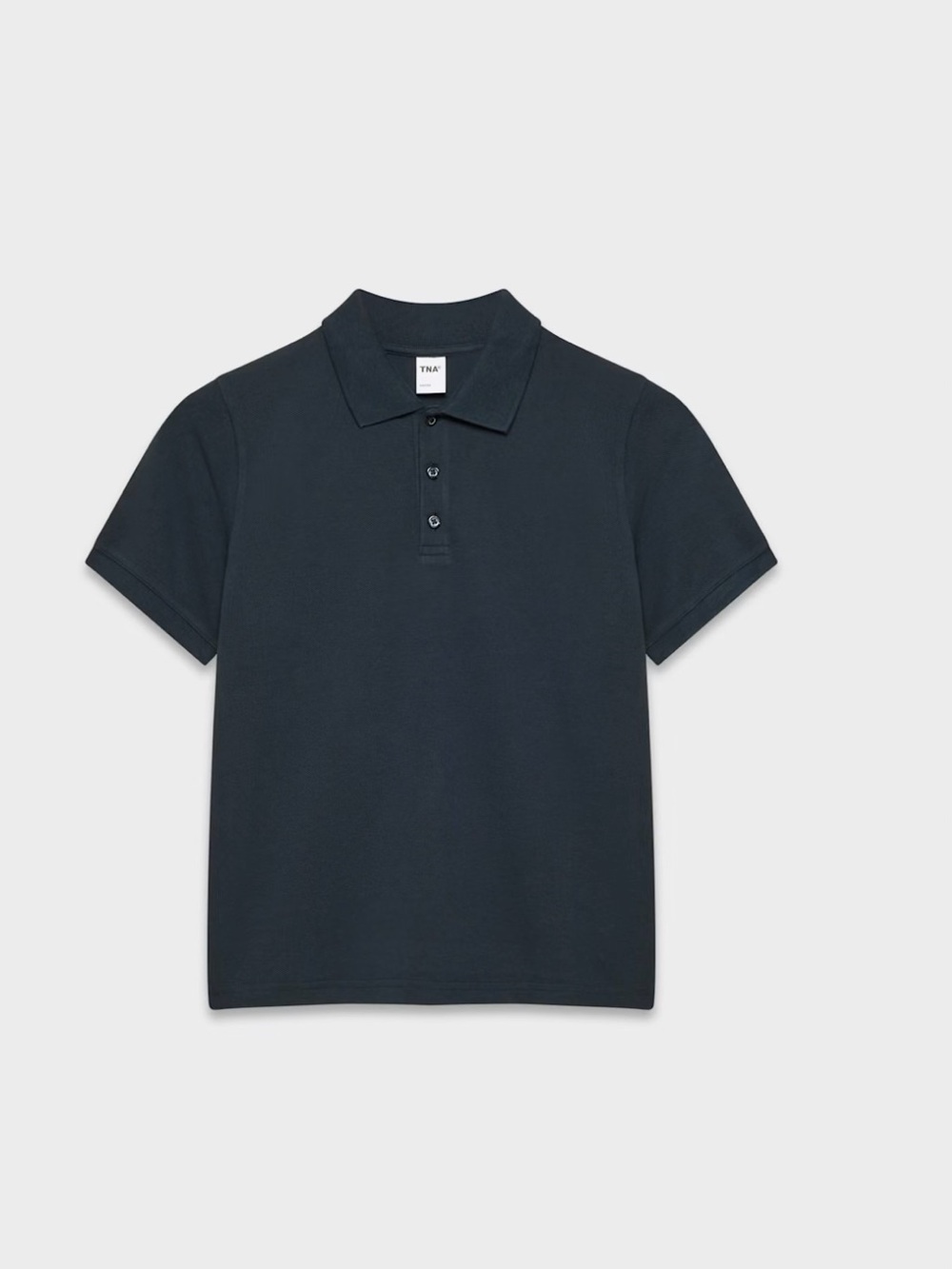 Aritzia Navy Short Sleeve Polo Tee